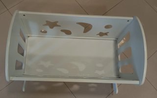 Cuna y trona de madera para juguete
