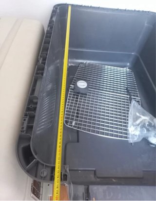 Caja transporte perro beige y negro