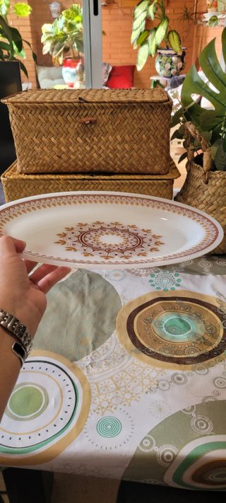 Fuente Ovalada Arcopal Alhambra Vintage, (Opalina)