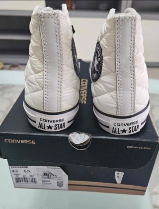 Converse All Star trapuntate bianche taglia 37