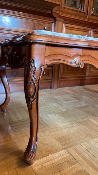 Set di tavoli classici in legno massello + marmo