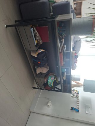 Mueble consola recibidor madera y metal