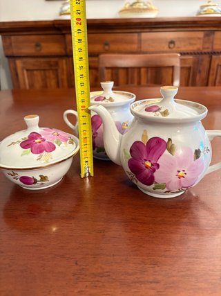 Set Teiera Zuccheriera Tazza Vintage Ceramica