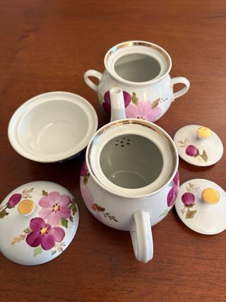 Set Teiera Zuccheriera Tazza Vintage Ceramica