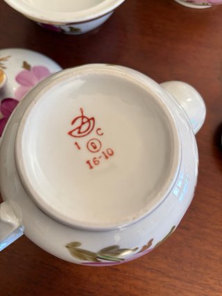 Set Teiera Zuccheriera Tazza Vintage Ceramica