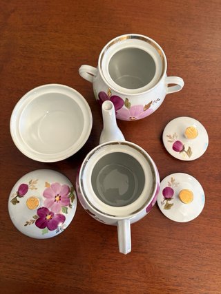 Set Teiera Zuccheriera Tazza Vintage Ceramica