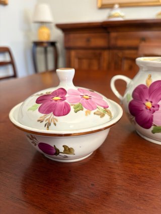 Set Teiera Zuccheriera Tazza Vintage Ceramica