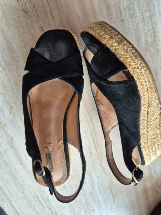 Sandalias BUONAROTTI negras talla 37 no hago envio
