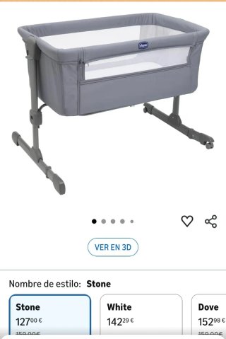 Cuna Chicco Next2Me Essential Gris