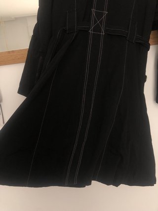 Chaqueta larga motera negra
