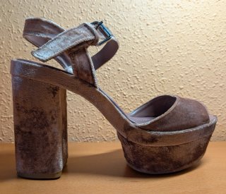 Sandalias terciopelo rosa