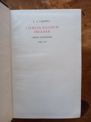Ciencia ficción inglesa. Tomo III - Carnell