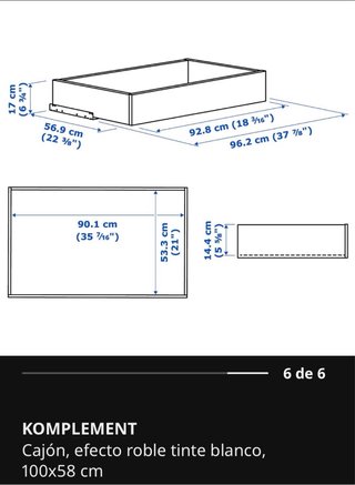 Cajones Komplement IKEA Grandes 100x58cm