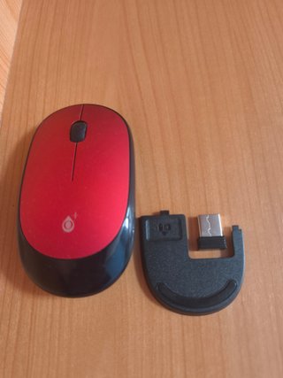 Ratón Inalámbrico Rojo y Negro