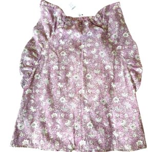 Blusa Etam floral morada y blanca
