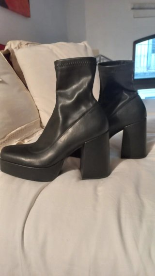 Botas de plataforma negras, 11cm tacón.