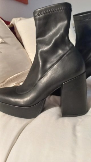Botas de plataforma negras, 11cm tacón.