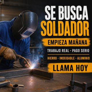 Busco soldador urgente, empiezas mañana