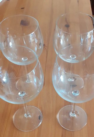 4 copas de cristal