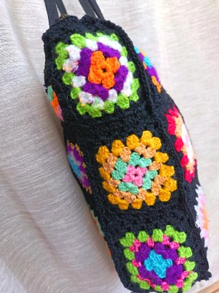 Borsa Granny Square capiente con Zip