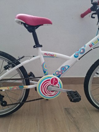 Bicicleta niña BTWIN rosa y blanca