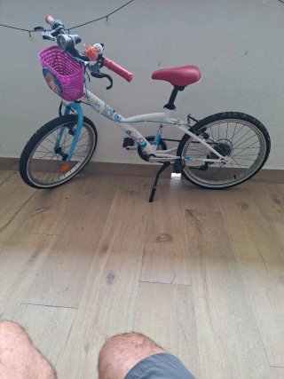 Bicicleta niña BTWIN rosa y blanca