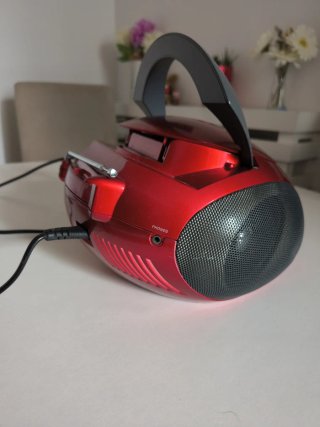 Radio CD Portátil Rojo