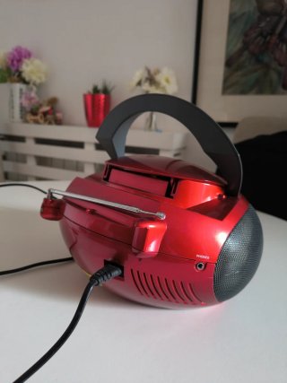 Radio CD Portátil Rojo