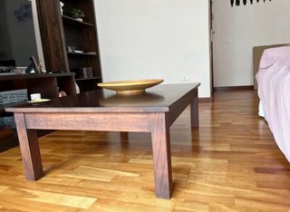 Mesa TV y centro madera oscura