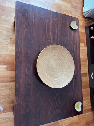 Mesa TV y centro madera oscura