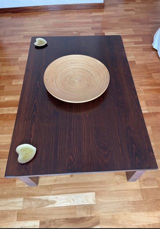 Mesa TV y centro madera oscura