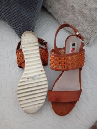 Sandalias Mustang Naranja Cuña