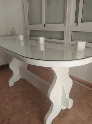 Mesa provenzal blanca madera