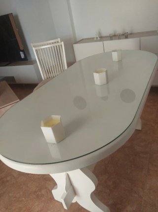 Mesa provenzal blanca madera