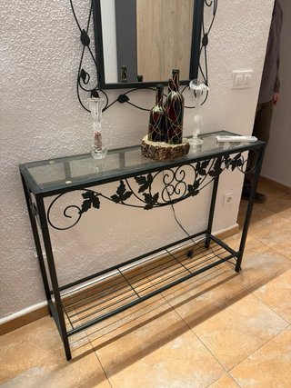 Mesa de entrada cristal y metal
