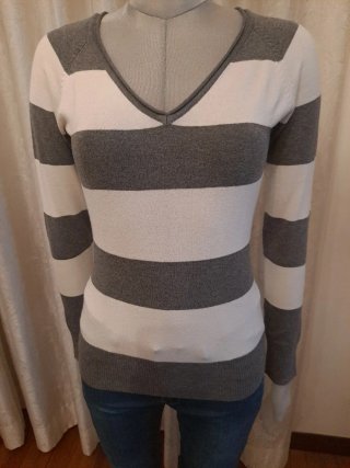 Pullover donna V vintage misto cotone Nuna Lie