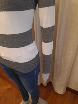 Pullover donna V vintage misto cotone Nuna Lie