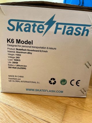 Hoverboard SkateFlash Negro - Un solo uso