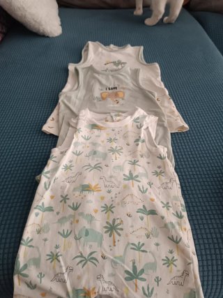 Lote 3 Petos Bebé Estampados Dinosaurios Elefantes