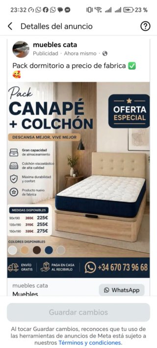Pack Canapé + Colchón Muebles Cata