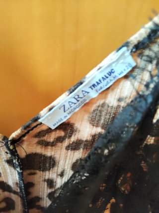 Blusa tirantes animal print encaje