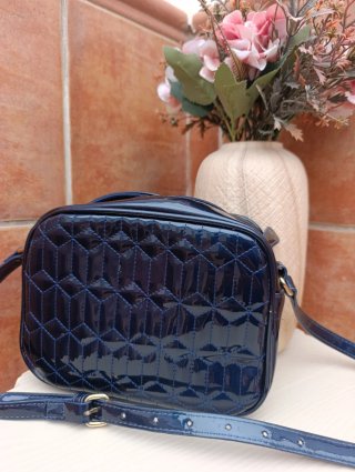 Bolso charol pequeño azul brillante
