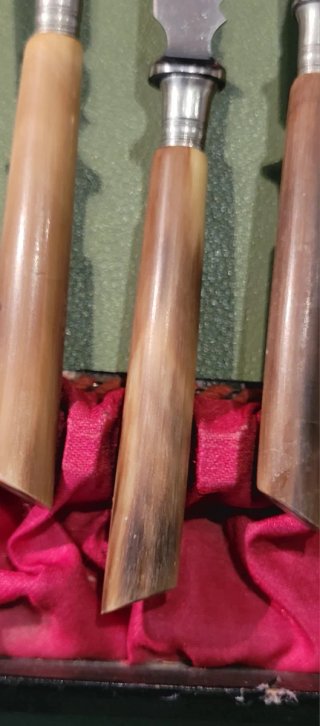Set vintage posate corno