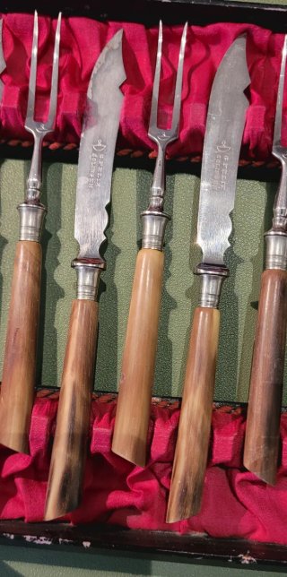 Set vintage posate corno