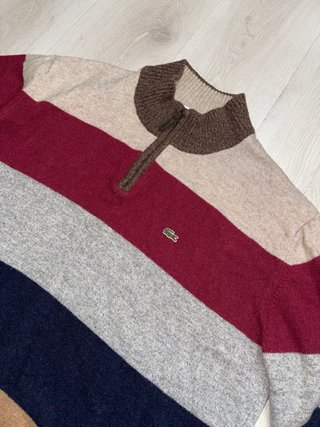 Jersey Lacoste Lana Cremallera Tricolor