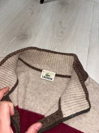 Jersey Lacoste Lana Cremallera Tricolor