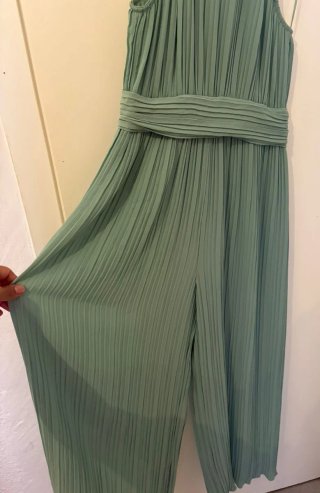 Mono Zara Halter Plisado Verde