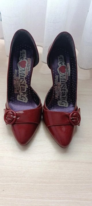 Zapatos Mustang Tacon Salón Nº36 Granate