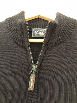 Maglione blu Navigare Uomo Zip Nero
