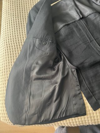 Americana Mango man Amalfi Lino Slim Fit Negra